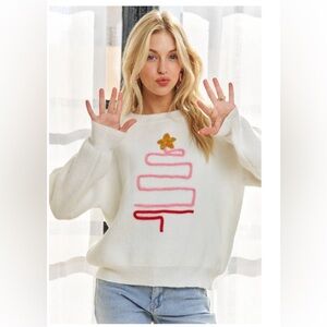 Adora Sparkle Christmas Tree Sweater Medium